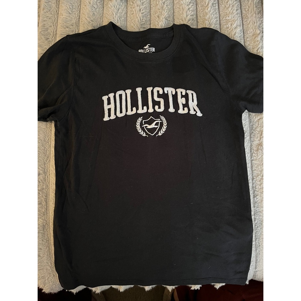 Y2K Vintage Hollister Cali Mens XS Black Short Sleeve Embroidered Logo T-Shirt